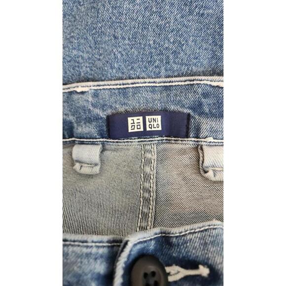 Uniqlo Jeans Mens Medium Blue Denim Relaxed Fit Drawstring Waist Casual Pants - Picture 7 of 9